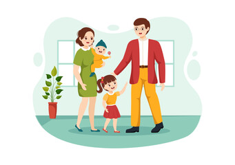 Child Adoption Agency By Taking Kids To Be Raised, Cared And Educated With Love In Flat Cartoon Hand Drawn Template Illustration