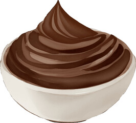 chocolate bowl hand drawn with watercolor painting style illustration