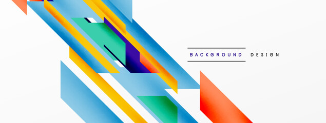 Minimal geometric abstract background. Dynamic 3d lines composition. Trendy techno business template for wallpaper, banner, background or landing