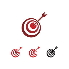 Target red color vector, set on white background. target icon