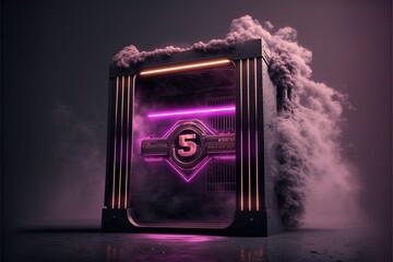 5g Smoke Sci-Fi square Podium generative ai set 