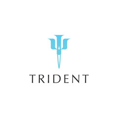Trident logo icon design template

