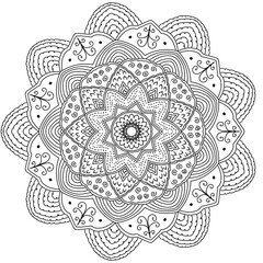 Mandala flower patter for coloring book, painting, decoration