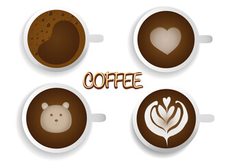 Cup of coffee on yellow background and copy space, relax time with coffee Stock PNG