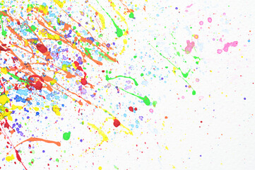 water colour splash on white paper, colorful art design