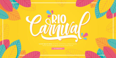 brazilian rio carnival banner design - obrazy, fototapety, plakaty
