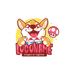 dog mascot gaming logo design