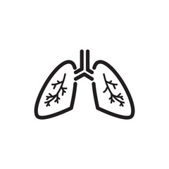 Lungs icon vector logo design template