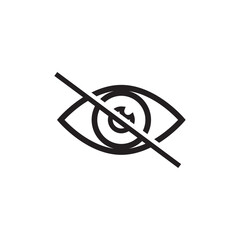 No Eye icon vector logo design illustration