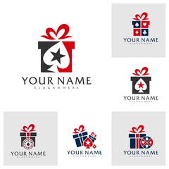 Fototapeta premium Set of Gift Poker logo vector template, Creative Poker logo design concepts