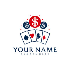 Money Poker logo vector template, Creative Poker logo design concepts