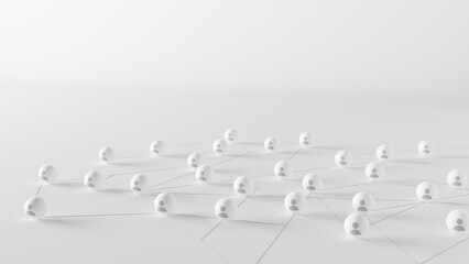 Human icon on white background.Social network concept. 3D Render