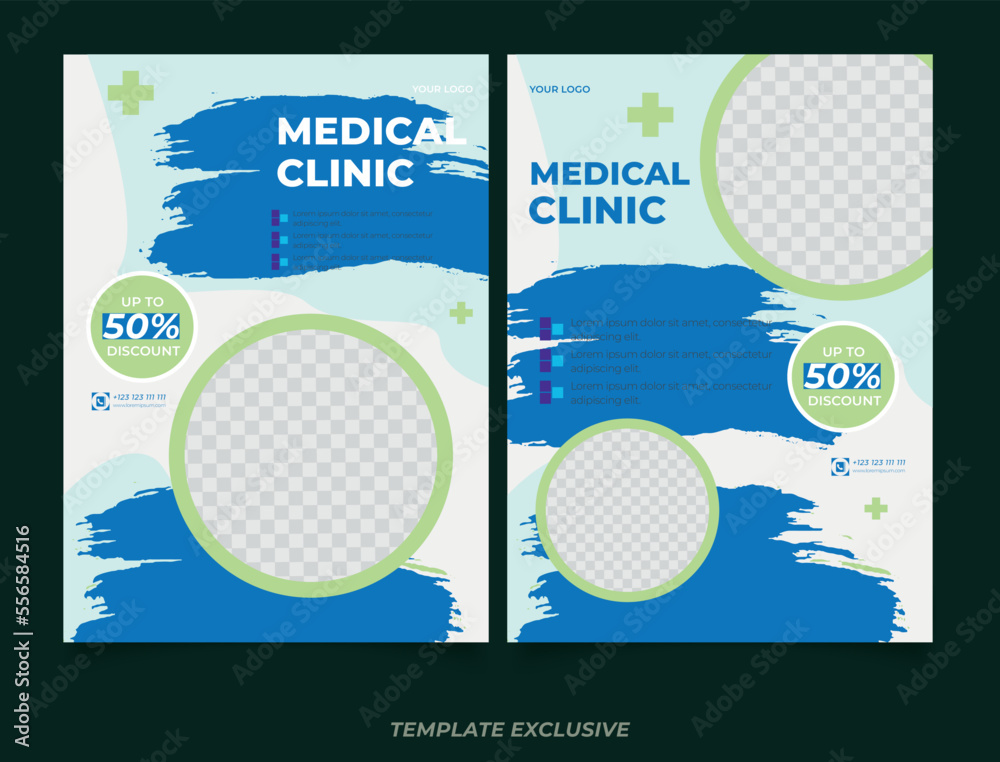 Poster medical care poster and flyer template design