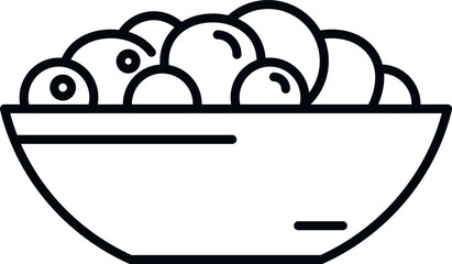 Fruit salad bowl icon outline vector. Healthy food. Diet meal