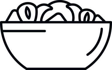 Berry cream fruit icon outline vector. Fresh salad. Natural calorie