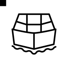 boat icon line style vector