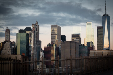 Naklejka premium NYC skyline at sunrise