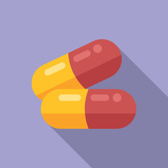 Seasonal allergy capsule icon flat vector. Season unwell. Food sick