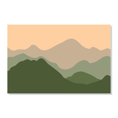 Mountain vector illustration with unique, attractive and simple colors.