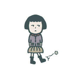 A girl is thinking
