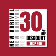 New Arrival Sale discount. Special offer price signs, Discount % OFF