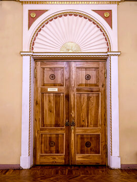 Classic Wooden Doors Of The Entrance To The Auditorium Of The Opera House