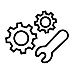 Icono de ajustes y configuración. Concepto de mantenimiento mecánico. Ilustración vectorial