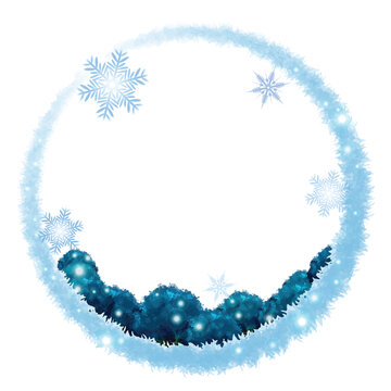 winter holiday circle frame