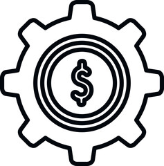 Marketing money gear icon outline vector. Digital target. Price market