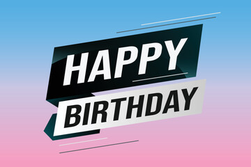 happy birthday word concept vector illustration with lines modern futuristic 3d style for landing page template web mobile app poster banner flyer background gift card coupon label wallpaper