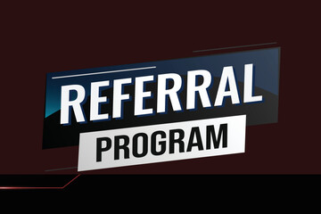 referral program word concept vector illustration with lines modern futuristic 3d style for landing page template ui web mobile app poster banner flyer background gift card coupon label wallpaper