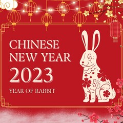 Fototapeta na wymiar Chinese new year Post 2023 year of the rabbit