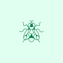 vector illustration of a green fly