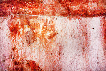 texture of old concrete dyed orange paint. cracks and streaks. text box. background for lettering. background for calligraphy.