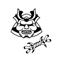 vector illustration of a samurai head