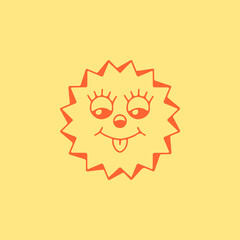 vector illustration of cute sun character
