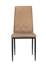 brown fabric chair isolated on white background with clipping path.