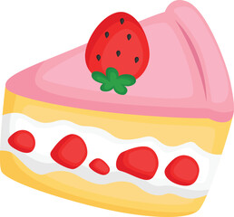 a vector of strawberry cake