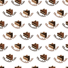 Delicious Chocolate Cream Cakes Vector Art Seamless Pattern