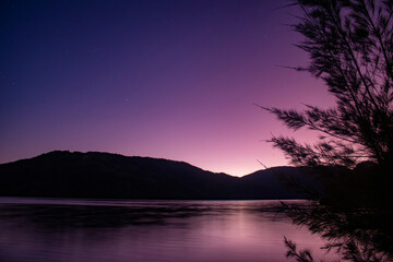 sunset over the lake 