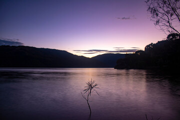 sunset over the lake