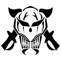 Vector Jack Pirate Flag with Skull and Crossed Swords in Light Version