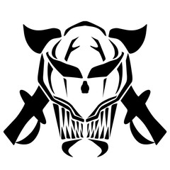 Vector Jack Pirate Flag with Skull and Crossed Swords in Light Version