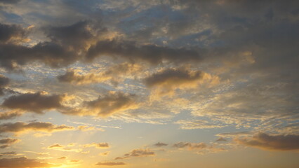 Clouds Golden sky after sunset Beautiful sky after the sun.