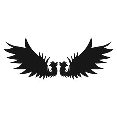 Design graphic of wing icon. Perfect for tattoo, banner, stickers, greeting cards