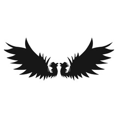 Design graphic of wing icon. Perfect for tattoo, banner, stickers, greeting cards