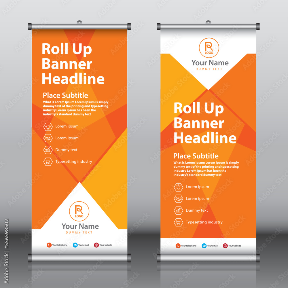 Wall mural roll up banner design template vector, abstract background, modern x-banner, rectangle size