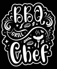 BBQ typography t-shirt design vector download
