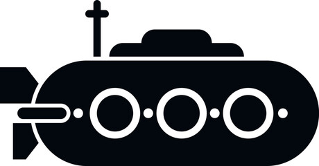 Army submarine icon simple vector. Sea ship. Marine toy