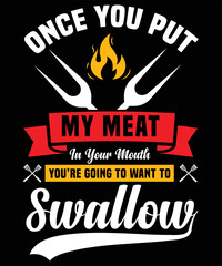 BBQ typography t-shirt design vector download